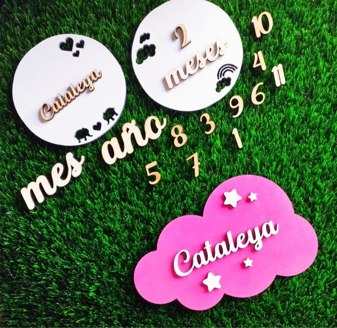 Pack cumplemes + nube con nombre