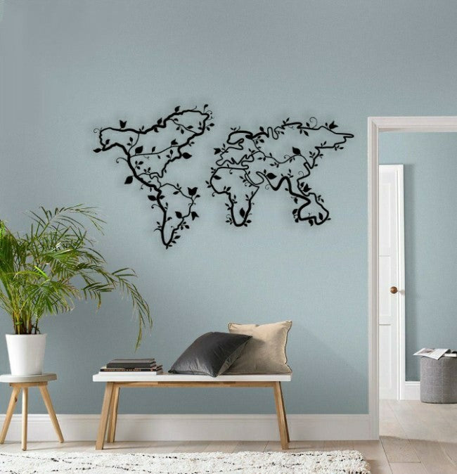 Mapamundi hojas desde 50cm